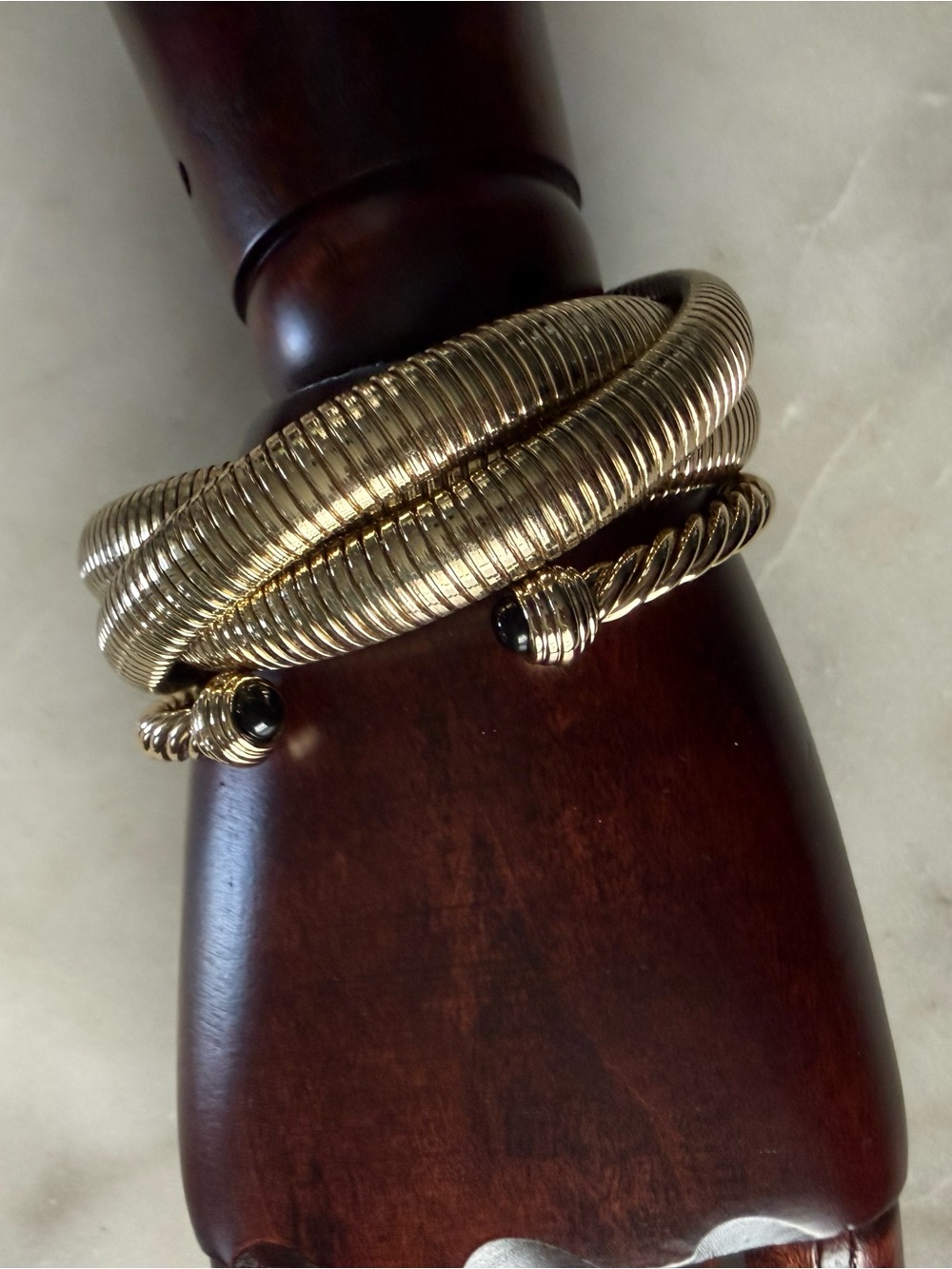 Gold Cobra Bracelet & Twisted Cuff Bracelet New